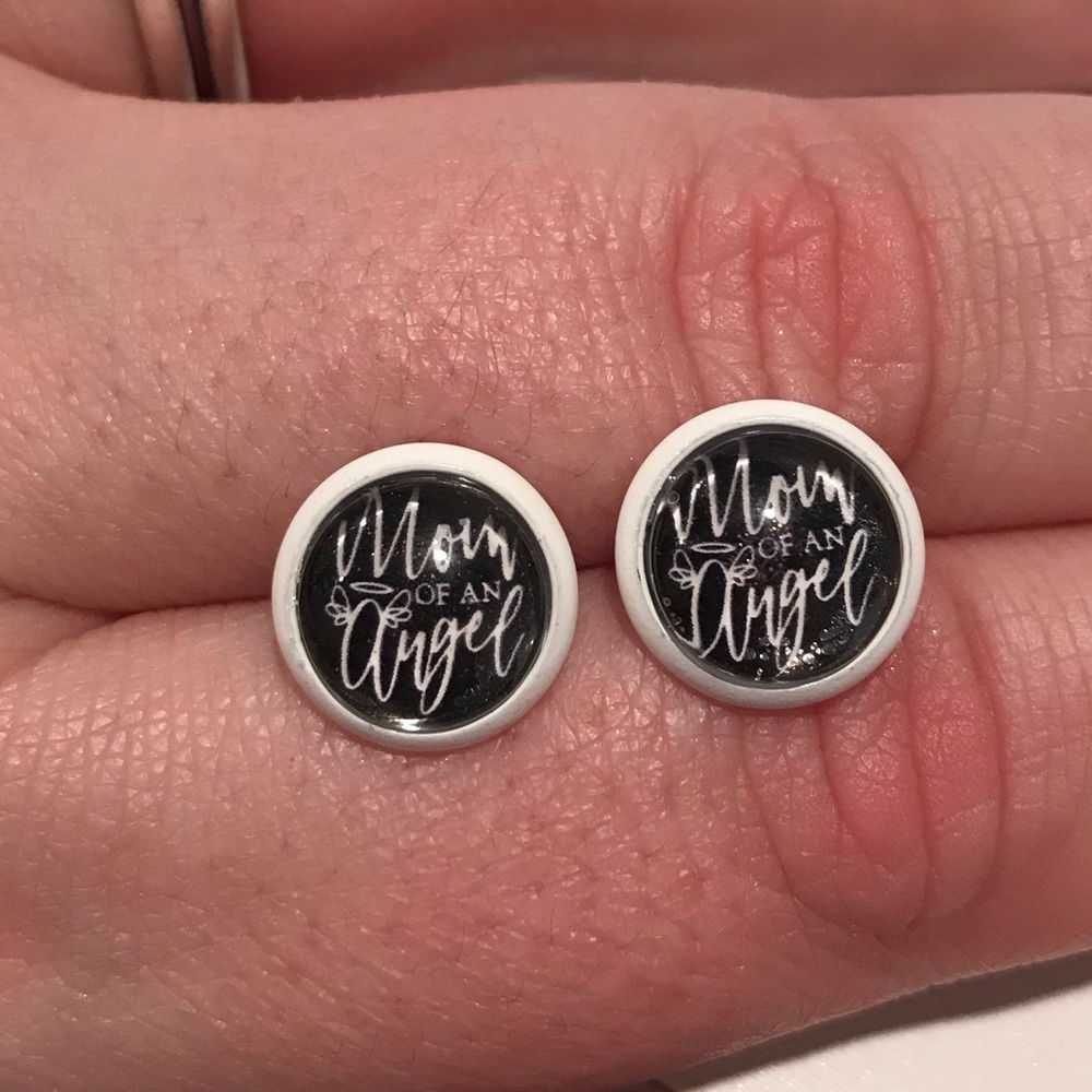 Mom of an Angel Stud Earrings